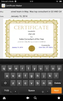 Certificate Maker! android App screenshot 0