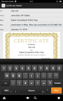 Certificate Maker! android App screenshot 1