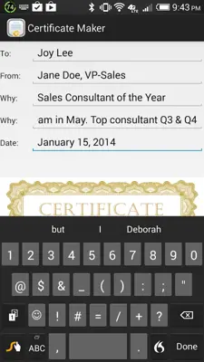 Certificate Maker! android App screenshot 5